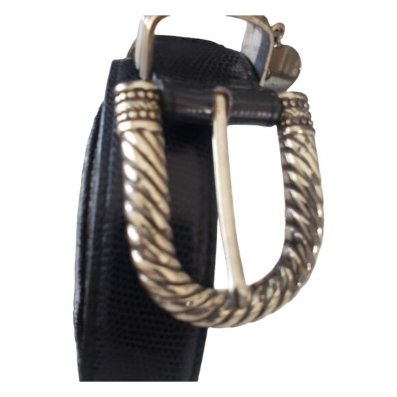 Brighton Vintage Black and Silver Tone Ladies Belt L 40" - Picture 2 of 12